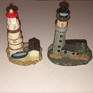 Bundle-2 miniature Lighthouses- ceramic painted